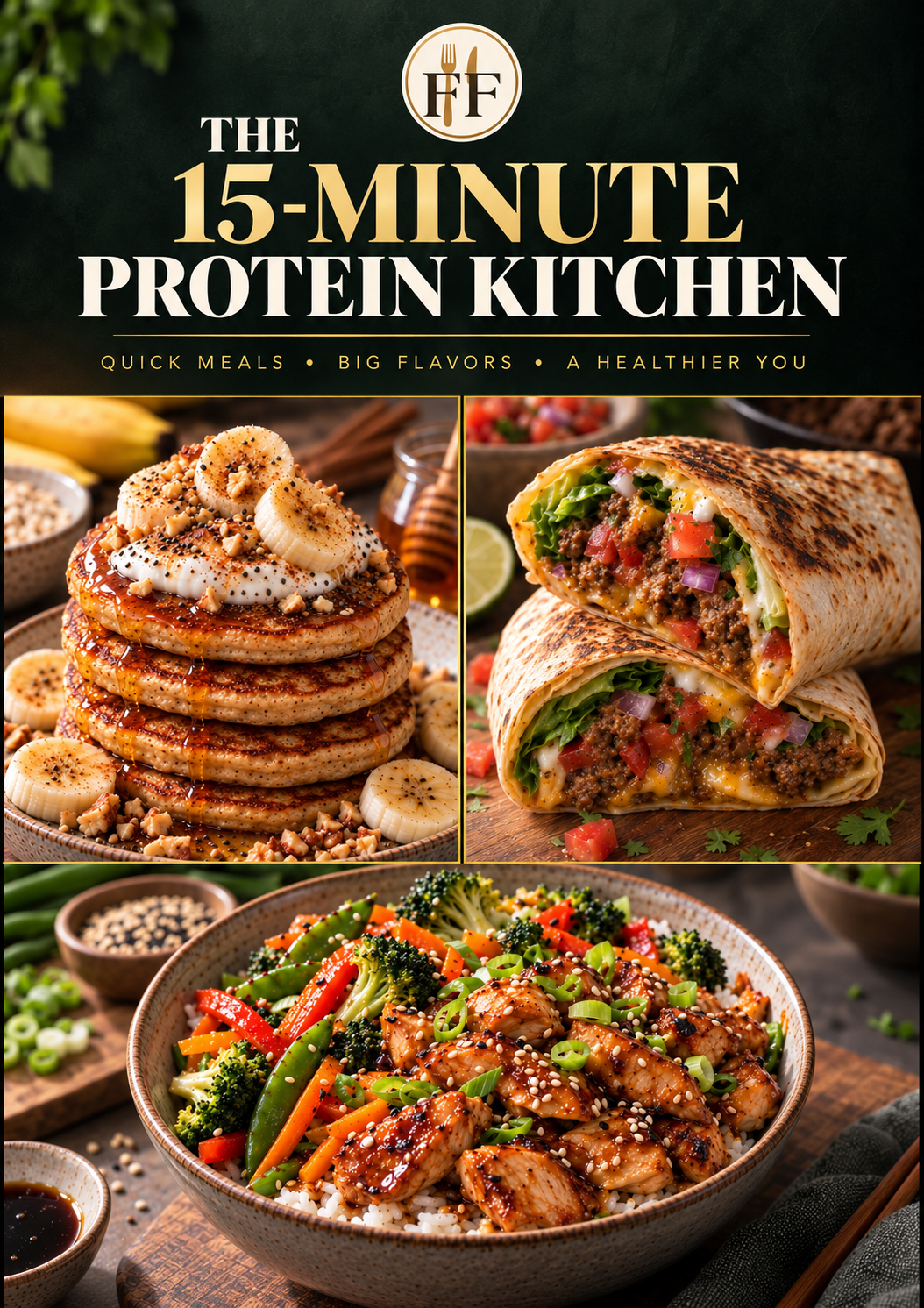 The 15-Minute Protein Kitchen cookbook cover
